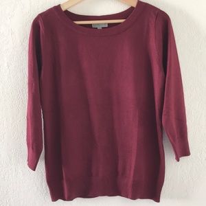 Joseph A. Maroon 3/4 sleeve Sweater